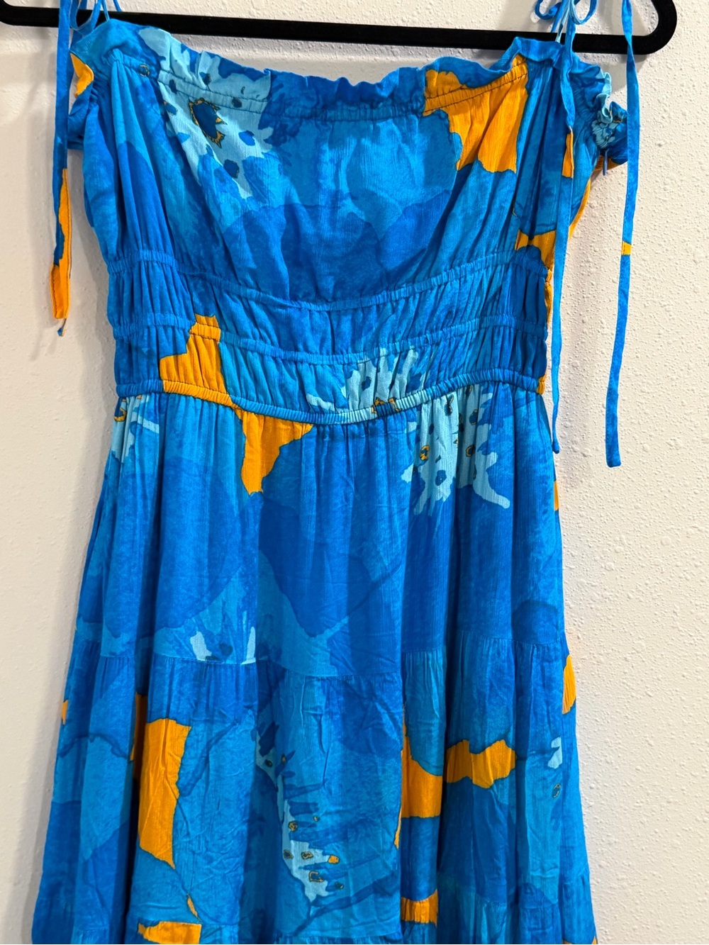 Hutch Anthropologie Size Medium Blue Floral Flynn Maxi Dress Resort Vacation - Picture 6 of 6